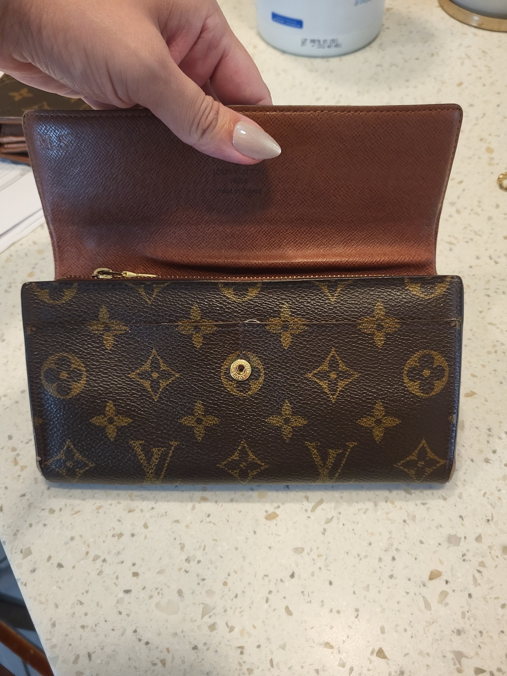 Louis Vuitton Brown Monogram Canvas Wallet with Tan Interior - Picture 5 of 14